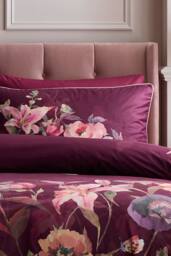 Soiree 'Tatiana' Velvet Duvet Cover Set in Plum - Size: Double - thumbnail 2
