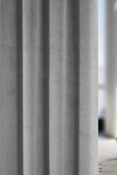 Enhanced Living Velvet, Supersoft, 100% Blackout, Thermal Pair of Curtains with Eyelet Top - Grey - Size: 168 cm width x 137 cm drop - thumbnail 3