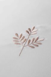 Serene 'Emily Embroidery' Easy Care Embroidered Leaf Duvet Cover Set in Natural - Size: Double - thumbnail 3