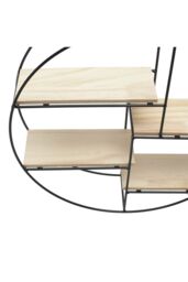 Living and Home 4-tier Modern Round Floating Decorative Wall Shelf Plant Stand Rack Display Shelf in Black - thumbnail 6