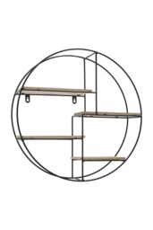 Living and Home 4-tier Modern Round Floating Decorative Wall Shelf Plant Stand Rack Display Shelf in Black - thumbnail 2