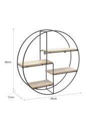 Living and Home 4-tier Modern Round Floating Decorative Wall Shelf Plant Stand Rack Display Shelf in Black - thumbnail 4