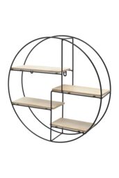 Living and Home 4-tier Modern Round Floating Decorative Wall Shelf Plant Stand Rack Display Shelf in Black - thumbnail 3
