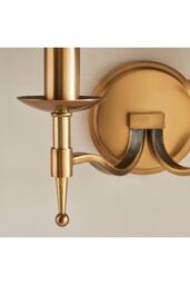 Netlighting Stanford 2 Light Indoor Twin Candle Wall Light Antique Brass E14 in Gold - thumbnail 3