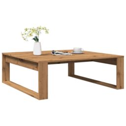 Berkfield Home Coffee Table Artisan Oak 100x100x35 cm Engineered Wood in Brown - Size: 100 x 100 x 35 cm - thumbnail 1