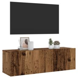 Berkfield Home Wall Mounted TV Cabinet Old Wood 100x30x30 cm Engineered Wood in Brown - Size: 100 x 30 x 30 cm - thumbnail 1