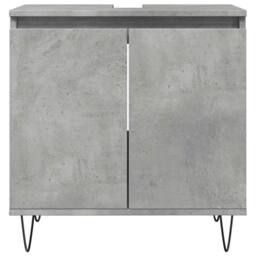 Berkfield Home 3 Piece Bathroom Furniture Set Concrete Grey Engineered Wood - thumbnail 9