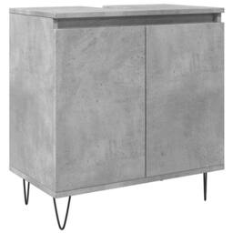 Berkfield Home 3 Piece Bathroom Furniture Set Concrete Grey Engineered Wood - thumbnail 8