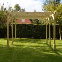 Rutland County Garden Furniture Ltd Premium Pergola 6 Post - L480 x W480 x H270 cm - Light Green - thumbnail 4
