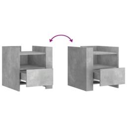 Berkfield Home Decorative Bedside Cabinet Concrete Grey 45x50x50 cm Engineered Wood - Size: 45 x 50 x 50 cm - thumbnail 8