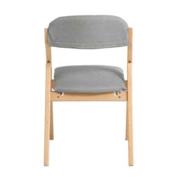 SoBuy Ergonomic Backrest Folding Wooden Chair - No Assembly in Light Grey - thumbnail 4