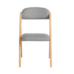 SoBuy Ergonomic Backrest Folding Wooden Chair - No Assembly in Light Grey - thumbnail 3