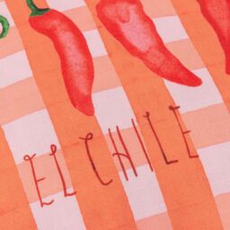 Furn Gingham Chilli Printed Ruffle Cushion in Red - Size: 43 cm x 43 cm - thumbnail 5
