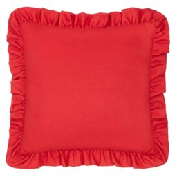 Furn Gingham Chilli Printed Ruffle Cushion in Red - Size: 43 cm x 43 cm - thumbnail 2