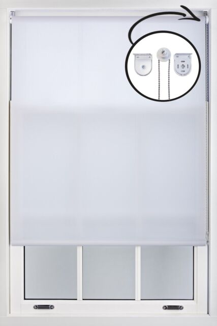 Furnished White Daylight Roller Blinds with Metal Fittings - Trimmable Window Shade - Size: 50 cm width x 165 cm drop - image 1