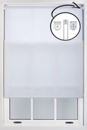 Furnished White Daylight Roller Blinds with Metal Fittings - Trimmable Window Shade - Size: 50 cm width x 165 cm drop