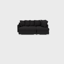 Furniture 786 Chiswick Right Hand Facing Corner Sofa with Footstool in Black - thumbnail 6