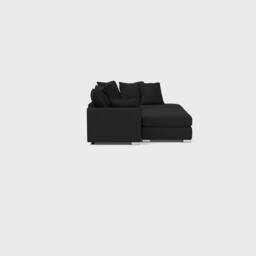 Furniture 786 Chiswick Right Hand Facing Corner Sofa with Footstool in Black - thumbnail 7
