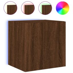 Berkfield Home TV Wall Cabinets with LED Lights 2 pcs Brown Oak 40.5x35x40 cm - thumbnail 7