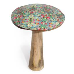 Serenityy Large Wooden Mushroom - Mediterranean Tile Pattern - thumbnail 1