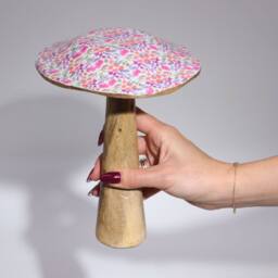 Serenityy Large Wooden Mushroom - Mediterranean Tile Pattern - thumbnail 5