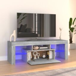 Berkfield Home TV Cabinet with LED Lights Grey Sonoma 120x35x40 cm - Size: 120 x 35 x 40 cm - thumbnail 1
