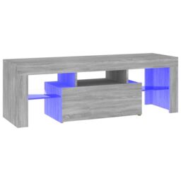 Berkfield Home TV Cabinet with LED Lights Grey Sonoma 120x35x40 cm - Size: 120 x 35 x 40 cm - thumbnail 2