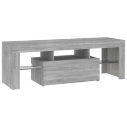 Berkfield Home TV Cabinet with LED Lights Grey Sonoma 120x35x40 cm - Size: 120 x 35 x 40 cm - thumbnail 3