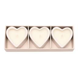 Amore by Juliana Set of 3 Heart Candles - Love Is In The Air in White - thumbnail 5