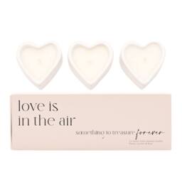 Amore by Juliana Set of 3 Heart Candles - Love Is In The Air in White - thumbnail 2