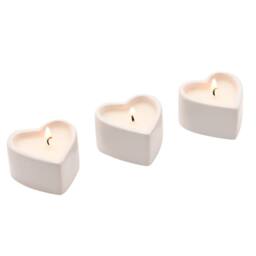 Amore by Juliana Set of 3 Heart Candles - Love Is In The Air in White - thumbnail 4