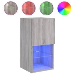 Berkfield Home TV Cabinets with LED Lights 2 pcs Grey Sonoma 30.5x30x60 cm - thumbnail 6