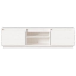 Berkfield Home TV Cabinet White 140x35x40 cm Solid Wood Pine - Size: 140 x 35 x 40 cm - thumbnail 5
