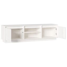 Berkfield Home TV Cabinet White 140x35x40 cm Solid Wood Pine - Size: 140 x 35 x 40 cm - thumbnail 4