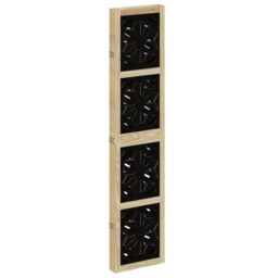 Berkfield Home Room Divider 5 Panels Brown & Black Solid Wood Paulownia - thumbnail 5