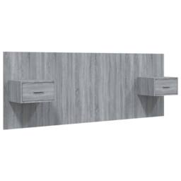 Berkfield Home Classic Bed Headboard with Cabinets Grey Sonoma Engineered Wood - thumbnail 3