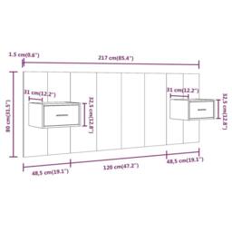 Berkfield Home Classic Bed Headboard with Cabinets Grey Sonoma Engineered Wood - thumbnail 9