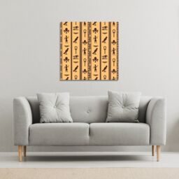 Benjamin Tate Design Eye of Horus, Pharaoh, Flowers, Pyramid, Bird, Ankh (Canvas Print) / 101 x 101 x 4cm in Natural - Size: 101 x 101 x 4 cm - thumbnail 1