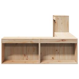 Berkfield Home Bedside Cabinet with Desk 232x122x75 cm Solid Wood Pine in Brown - Size: 232 x 122 x 75 cm - thumbnail 5