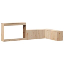 Berkfield Home Bedside Cabinet with Desk 232x122x75 cm Solid Wood Pine in Brown - Size: 232 x 122 x 75 cm - thumbnail 6