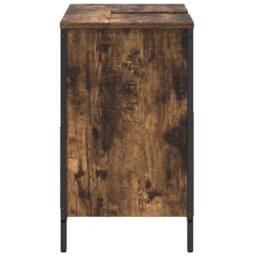 Berkfield Home Decorative Bathroom Basin Cabinet with Drawers Smoked Oak 60x34.5 in Brown - thumbnail 7
