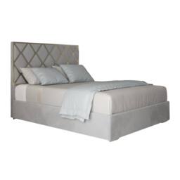 Casani Sudbury Upholstered Soft Velvet Grey Metal Designer Bed Frame - Size: Single - thumbnail 3
