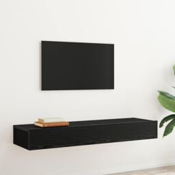 Berkfield Home TV Cabinets with LED Lights 2 pcs Black Oak 60x35x15.5 cm - thumbnail 4