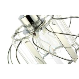 Happy Homewares Modern Pendant Lamp Shade with Clear Acrylic Rectangular Prims & Twisted Frame in Silver - thumbnail 5
