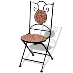 Berkfield Home Folding Bistro Chairs 2 pcs Ceramic Terracotta in Brown