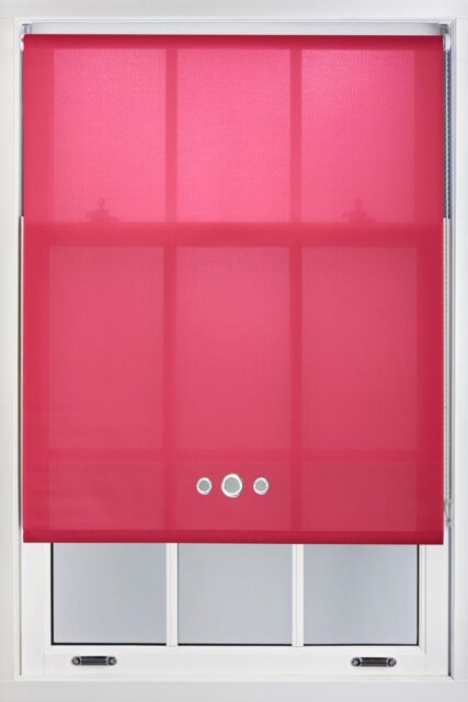Furnished Fuchsia Pink Daylight Roller Blind with Triple Chrome Round Eyelets - Trimmable Window Shade - Size: 90 cm width x 210 cm drop - image 1