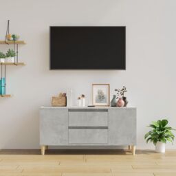 Berkfield Home TV Cabinet Concrete Grey 102x44.5x50 cm Engineered Wood - thumbnail 3