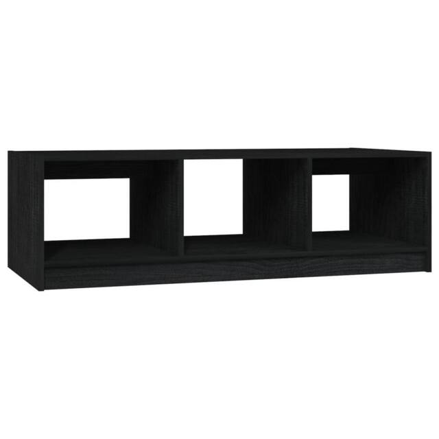Berkfield Home Coffee Table Black 110x50x34 cm Solid Pinewood - Size: 110 x 50 x 34 cm - image 1