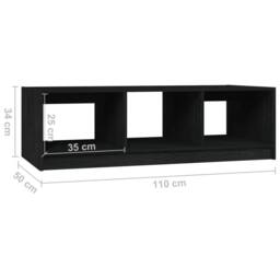 Berkfield Home Coffee Table Black 110x50x34 cm Solid Pinewood - Size: 110 x 50 x 34 cm - thumbnail 8