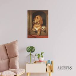 "Artery8 Dignity & Impudence Dog Portrait Landseer Canvas Wall Art in Brown - Size: W18"" x H24""" - thumbnail 3
